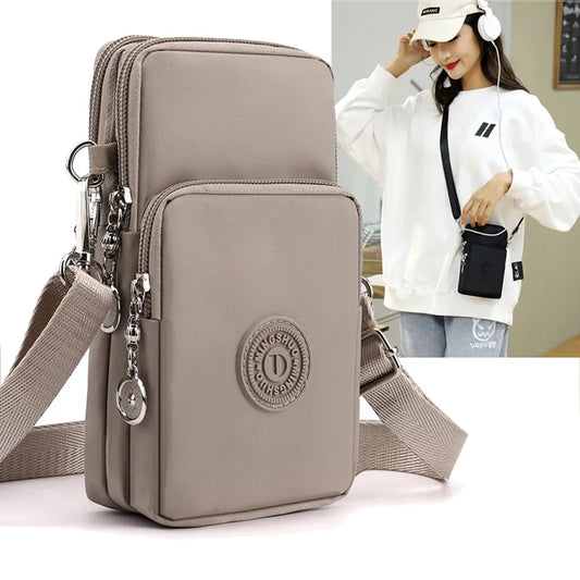 New Women's Nylon Mobile Phone Bag - Coin Purse, Shoulder Strap, Small Crossbody Bags for Wallet, Travel Purse