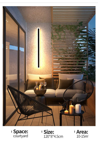 Outdoor Wall Lamp – IP65 Waterproof LED Long Corridor & Staircase Light, Balcony, Villa & Garden Entrance Lighting