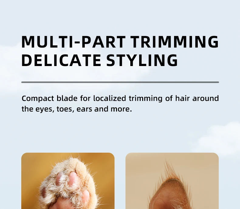 Type-C Dog Paw Trimmer - Waterproof Pet Hair Clippers with LED Light & Display, 18mm Wide Blade Grooming Tool