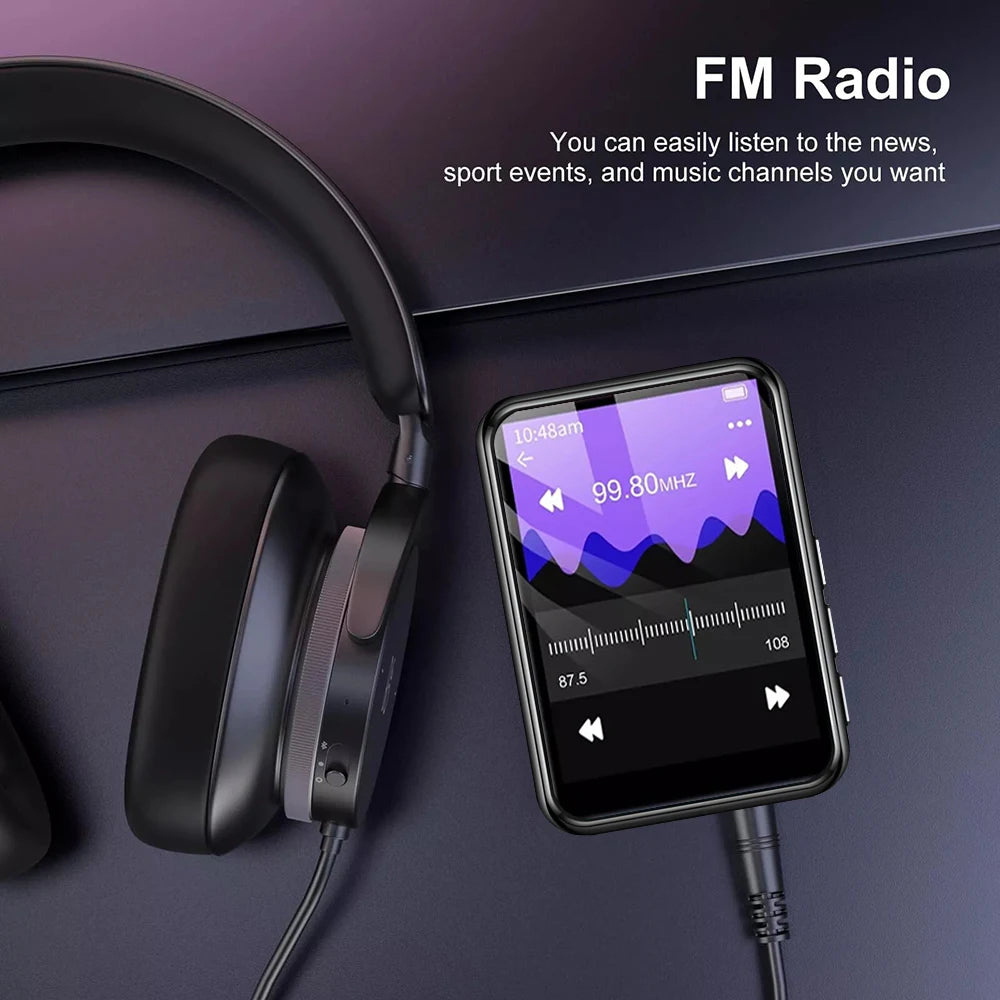 32GB MP3 Player with 2.4" Touch Screen & Bluetooth 5.4 – HiFi Music Player with Speaker, Recorder, Ebook & Photo Viewer