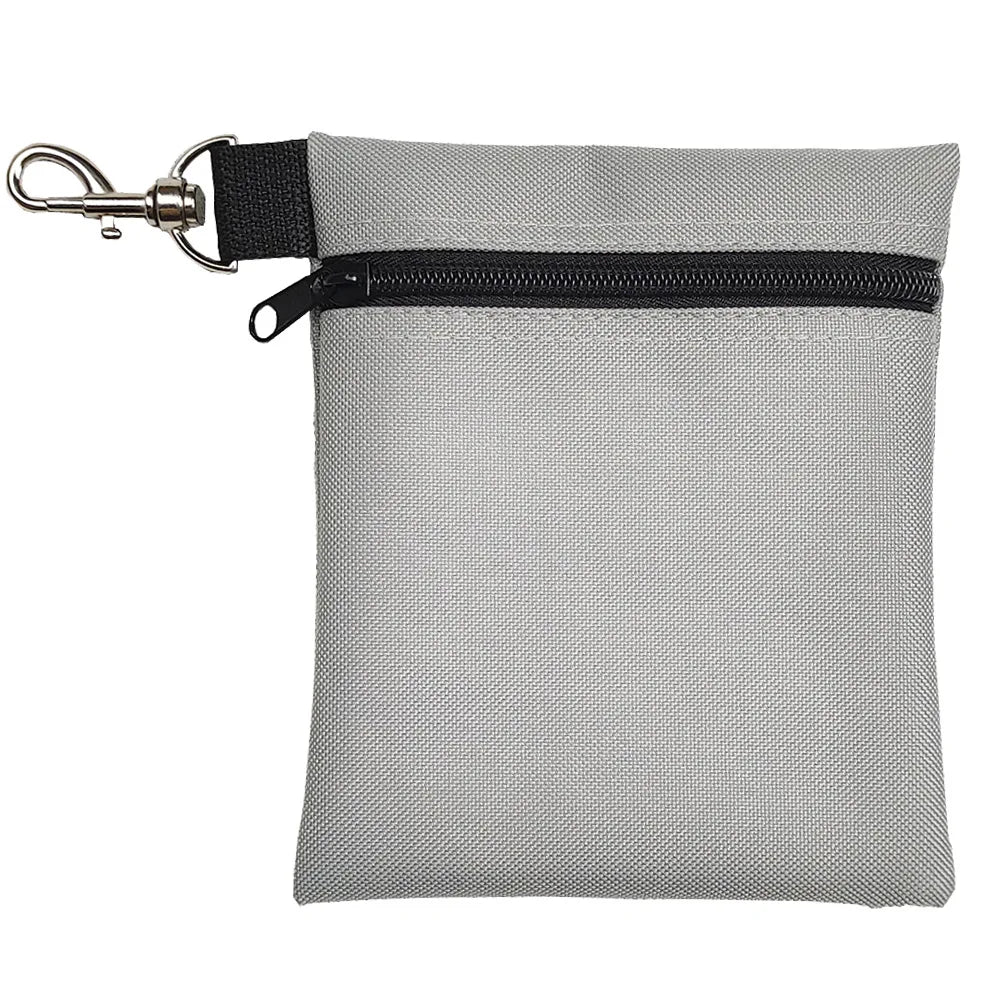 Golf Tee Pouch – Zipper Golf Ball Bag with Metal Lobster Claw Clip for Men & Women, Valuables Holder