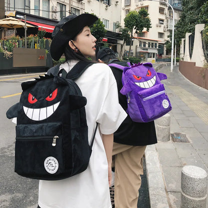 MINISO Switch Pokémon Plush Backpack | Cute Cartoon Schoolbag, Large Capacity for Students & Casual Use