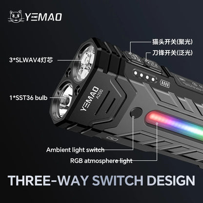 5200LMS Multi-Functional Portable LED Flashlight – Magnetic Torch for Hiking, Camping & Outdoor Adventures