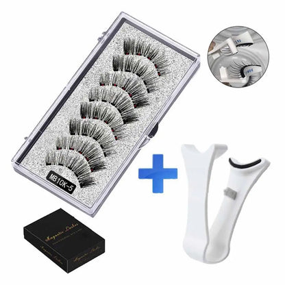 3D Natural Magnetic Eyelashes – 5 Magnetic Lashes with Handmade Gift Box, Reusable Extensions