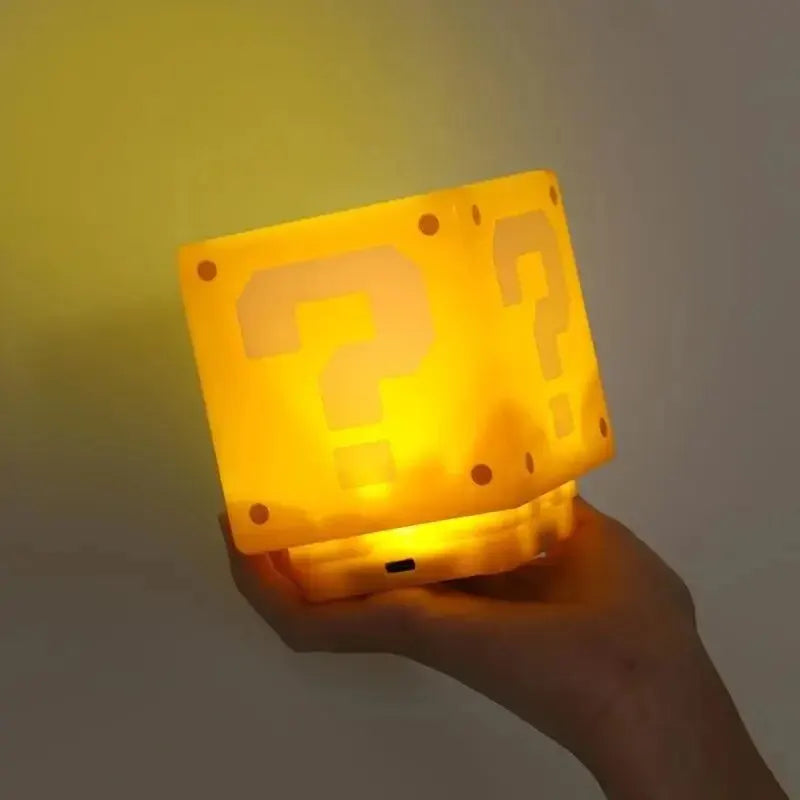 LED Question Mark Brick Night Light — USB Charging Desk Lamp with Music, Perfect Birthday & Xmas Gift