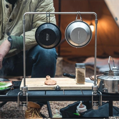 Portable Stainless Steel Light Pole Bracket — Outdoor IGT Table Supply and Desktop Mount Camping Table Accessory