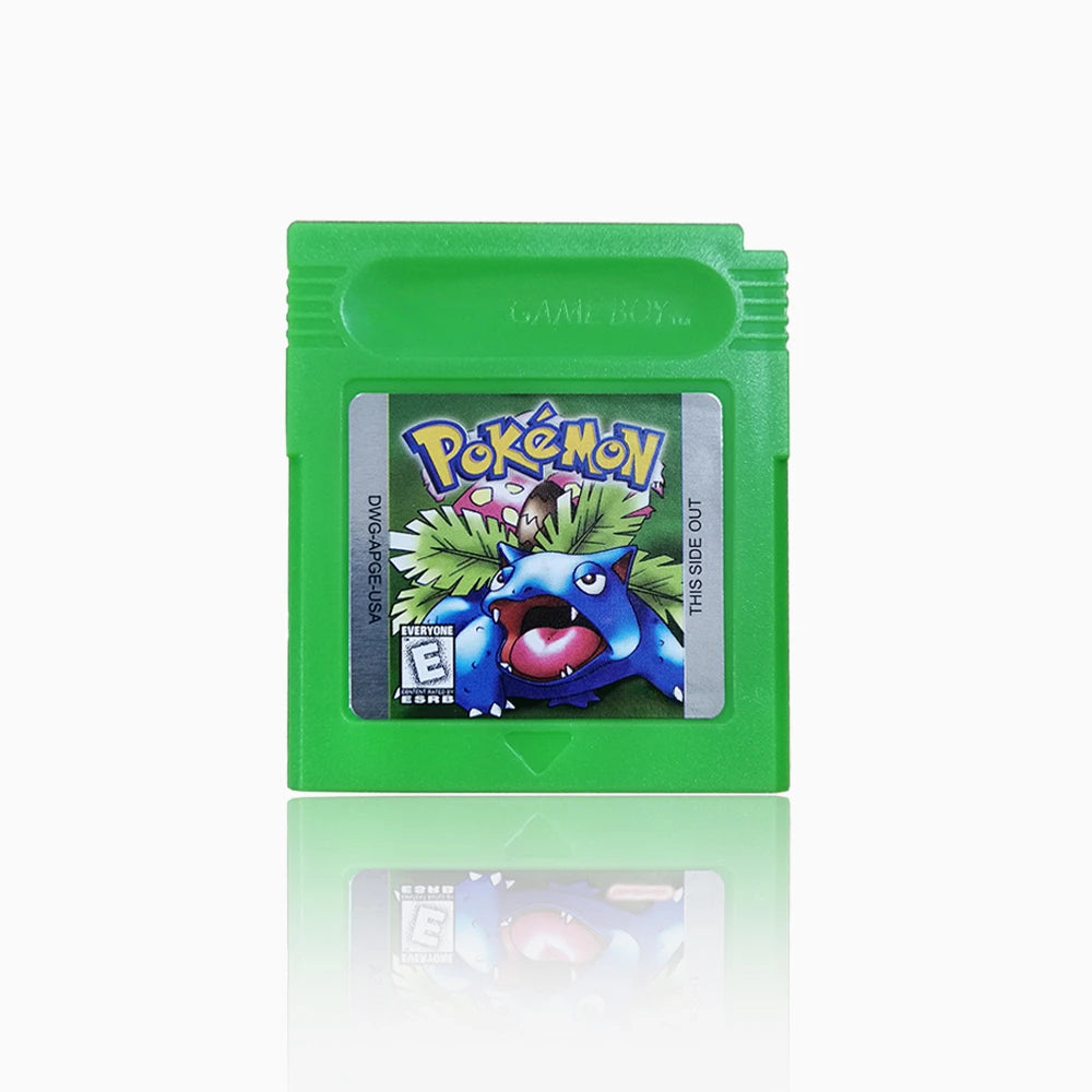 16-Bit GBC Game Cartridge – Pokémon Series Blue, Crystal, Gold, Green, Red, Silver, Yellow (USA Version)
