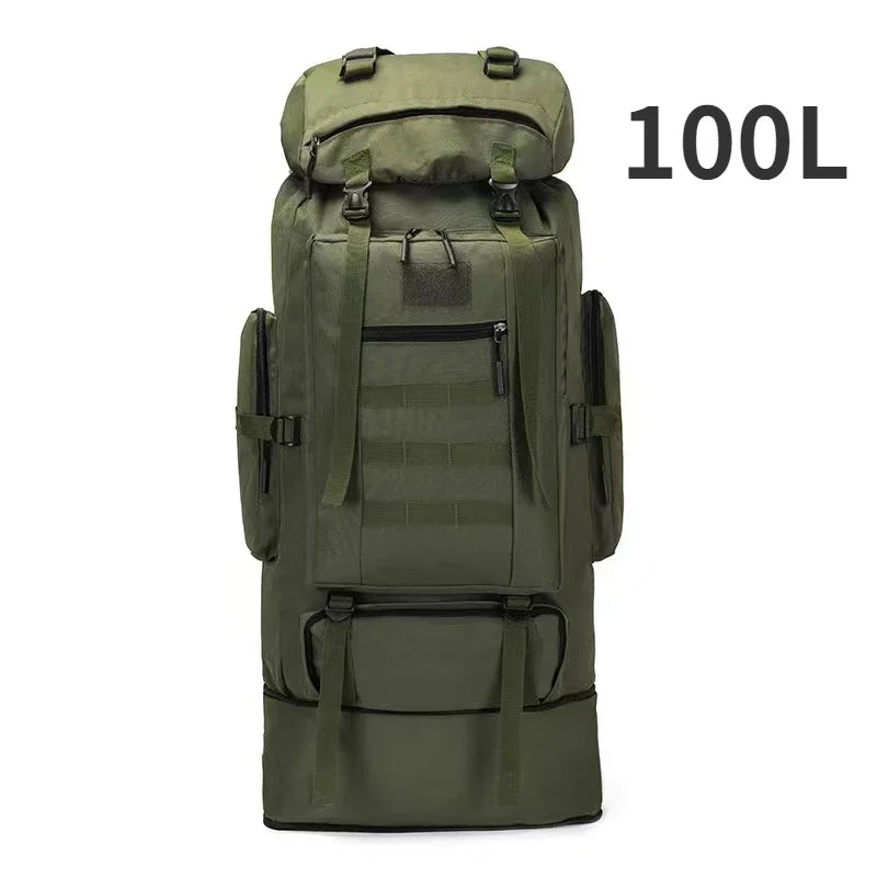 80L/100L Mountaineering Tactical Backpack - Large Outdoor Hiking, Camping & Travel Bag