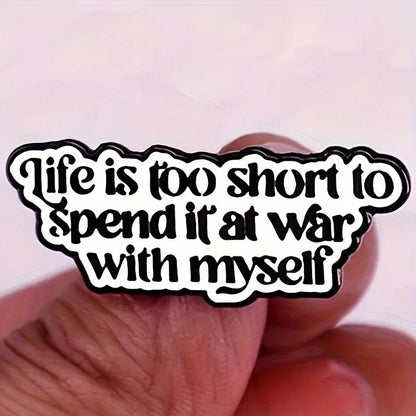 "I Survived Another Meeting" Enamel Pin – Funny English Letter Badge Lapel Pin