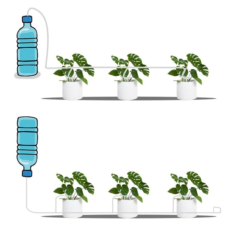 Garden Drip Irrigation Kit — Water-Saving Micro Dripper System with Regulating Valve and 4/7mm Hose for Potted Plants and Greenhouse