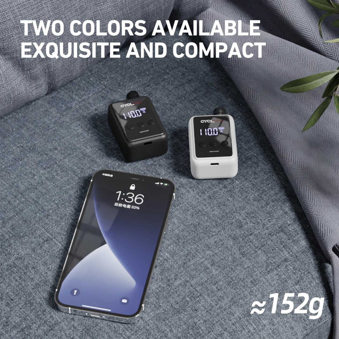 150 PSI Portable Bike Air Pump – MINI Electric Compressor, Fast Rechargeable, Tire Inflator with Digital Gauge Display