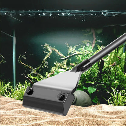 Fish Tank Cleaning Tool – Dual-Use Glass Algae Scraper for Sand & Algae Removal, 5 Blades Aquarium Cleaner