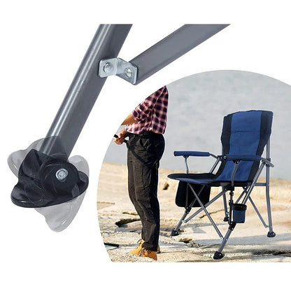 Outdoor Folding Fishing Chair – Large Camping Chair with Backrest, Armrests & Cup Holder
