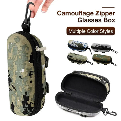 Portable Tactical Sunglasses Case - Military-Grade EVA Eyewear Pouch with MOLLE System for Outdoor and Hunting Goggles Storage