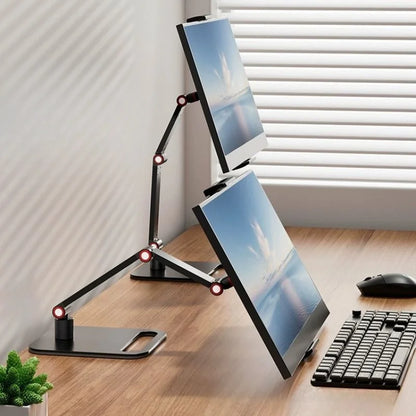 Universal Metal Stand: Portable Monitor Desk Holder for 16 Inch Displays - VESA Mount External Vertical Screen Expansion