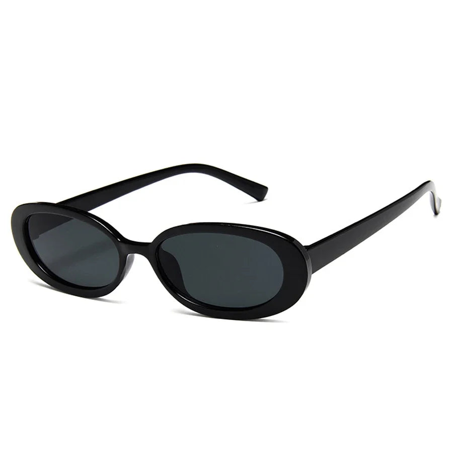 Vintage Small Oval Sunglasses for Women – Luxury Brand Designer Retro Black & Red UV400 Eyewear