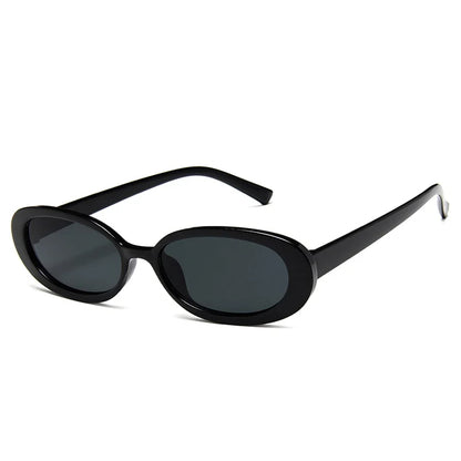 Vintage Small Oval Sunglasses for Women – Luxury Brand Designer Retro Black & Red UV400 Eyewear