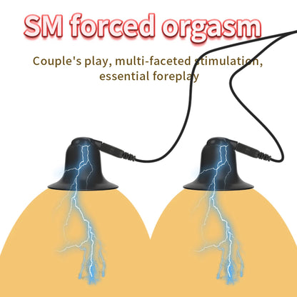 Electric Shock Nipple Clamps – Metal Breast & Clitoris Stimulator Clips for BDSM Bondage Massage (18+)