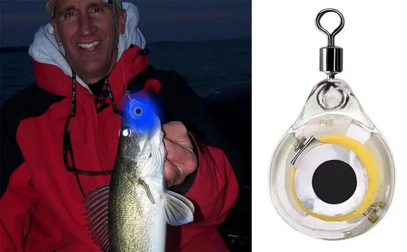 Eye Shape LED Deep Drop Underwater Fishing Lure Light - Mini Attractor Bait for Luminous Fish Lamp