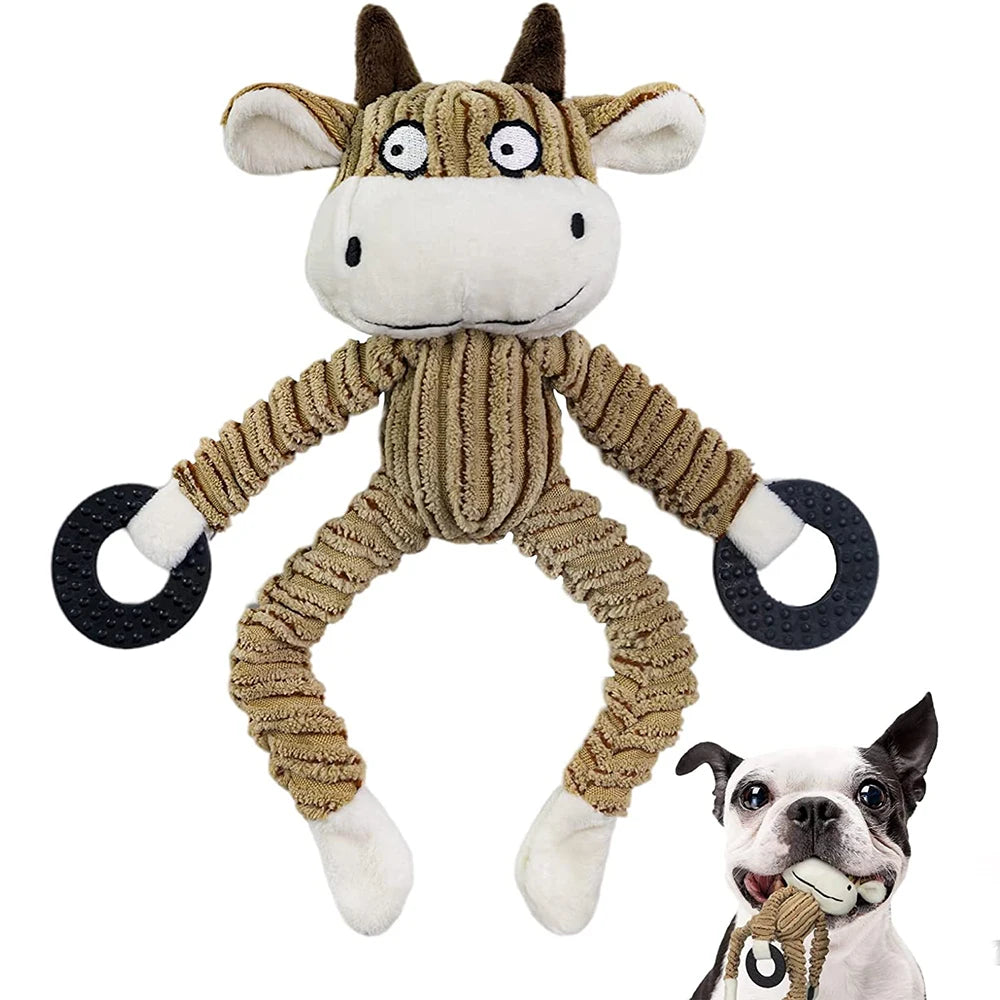 Squeaky Puppy Chew Toys – Plush Interactive Monkey Toy for Teething & Training Small Dogs