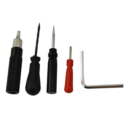 Car & Motorcycle Tire Repair Kit – Puncture Plugger Tools with Mushroom Plug, Probe & Nozzle