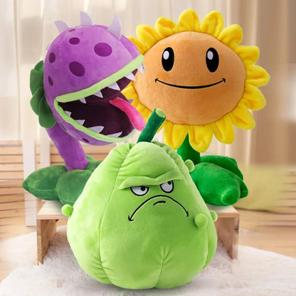 Plants vs Zombies Plush Toy Set – Sunflower, Peashooter & Kernel-pult Soft Figures Pillow for Kids Christmas Gift