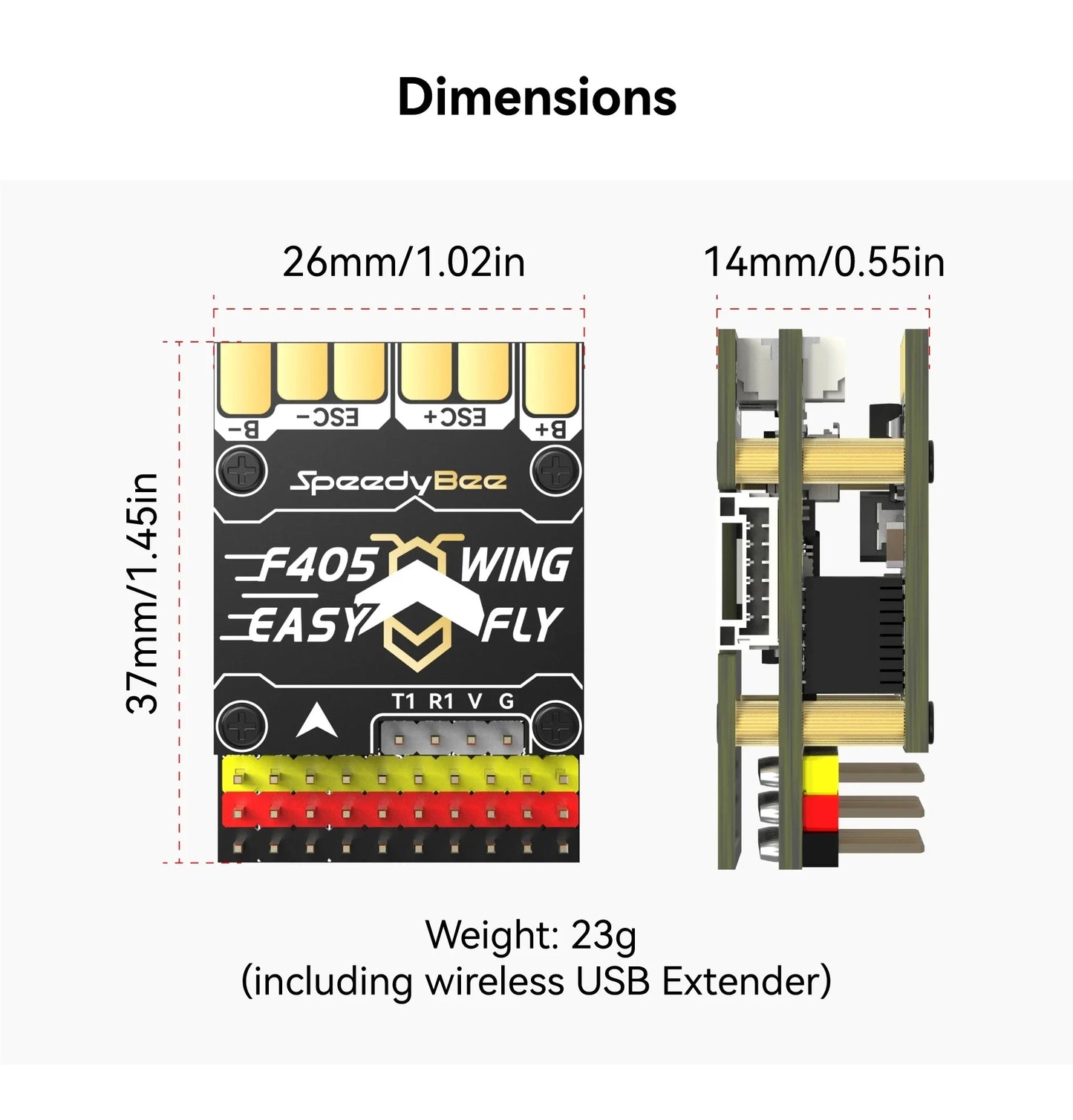 SpeedyBee F405 WING MINI — Fixed Wing Flight Controller 2-6S LiPo for RC Airplane Drone