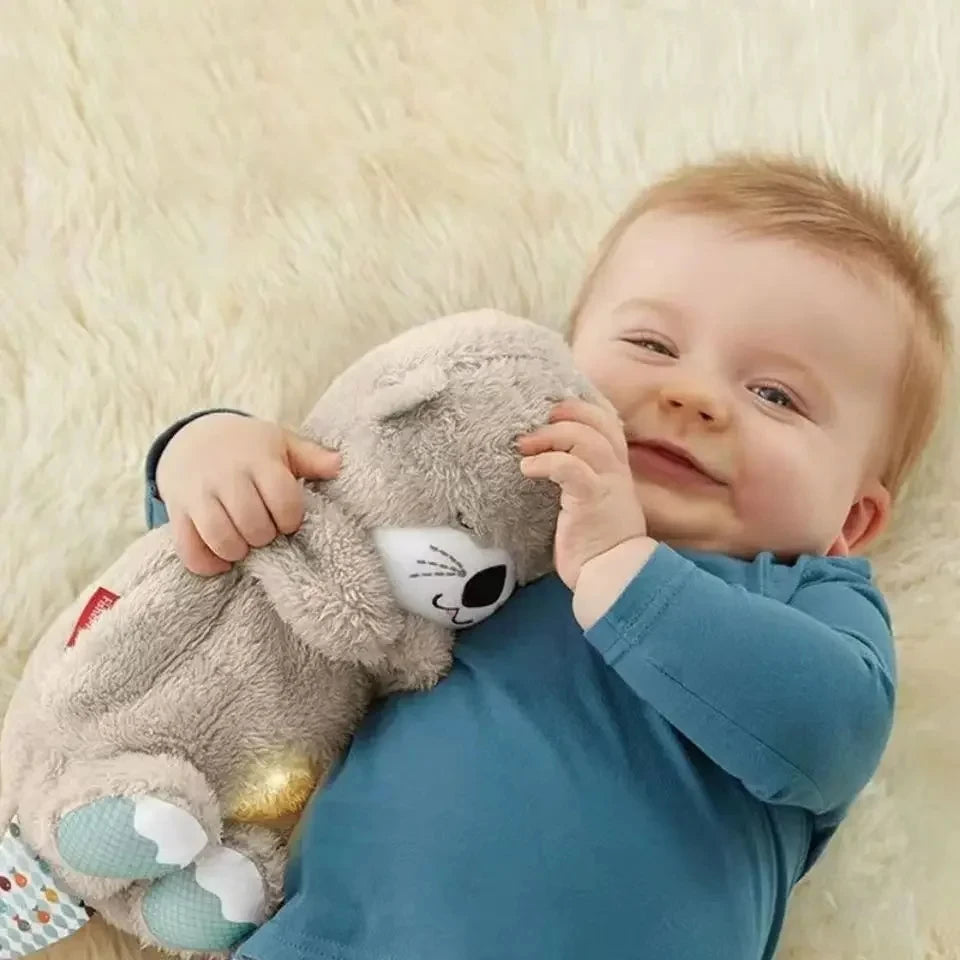 Soothing Baby Plush Bear Doll – Breathing, Musical Sleep Companion with Sound and Light for Newborns, Perfect Gift