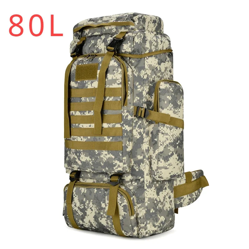 80L/100L Mountaineering Tactical Backpack - Large Outdoor Hiking, Camping & Travel Bag