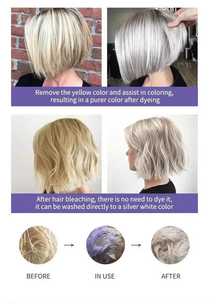 300ml Purple Color Fixing Shampoo – Long-Lasting Hair Dye, Gray Coverage, Fade Yellow After Bleach, Non-Irritating Hair Care