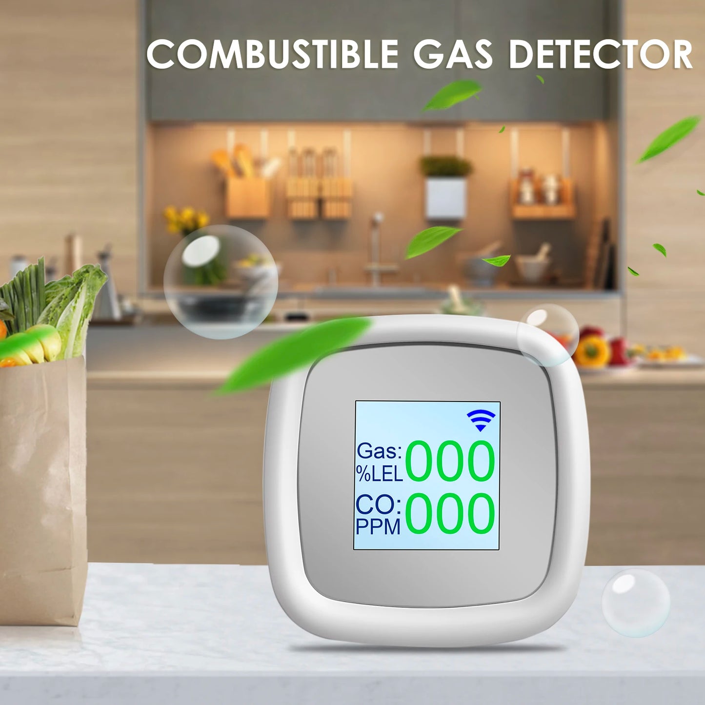 Digital Combustible Gas Detector Alarm - Intelligent Gas Leak Tester and Air Quality Detection Instrument