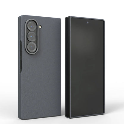 Luxury Leather Shockproof Phone Case for Samsung Galaxy Z Fold 6 – Skin-Friendly Solid Color Full Cover