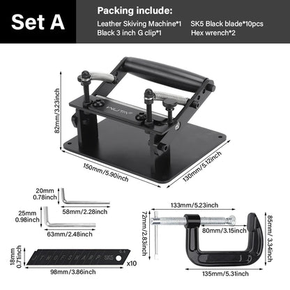 WUTA Manual Leather Skiving Machine – Belt Thinning Splitter & Strap Cutting Tool for Cowhide Leather DIY