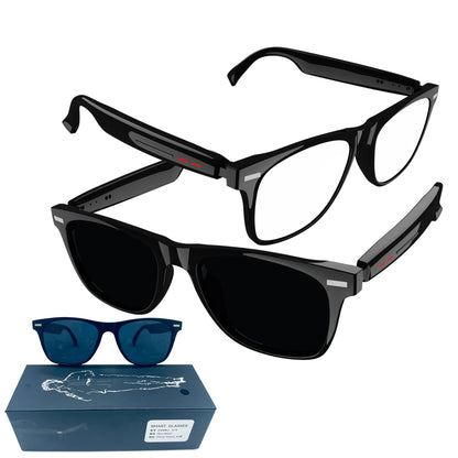 Smart Bluetooth Sunglasses for Men — Touch Control, Music & Calls, Remote Camera, Stereo Mic, AI Voice Assistant for Android & iOS