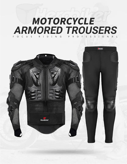 5XL Men's Motorcycle Jacket – Full Body Armor Protection for Motocross, Enduro Racing, Moto Gear & Protective Clothing