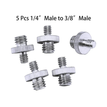 1/4" to 3/8" Female Screw Adapter – Metal Spigot Stud Male Converter for Flash, Light, Tripod & Photo Studio Accessories
