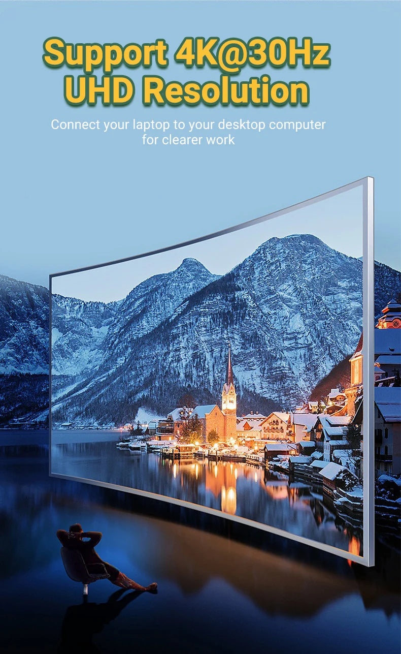 4K Switch TV Docking Station — 3-in-1 USB-C Game Hub with USB 3.0, HDMI & 100W PD for Laptop, Nintendo Switch/Switch OLED, Mobile Phone