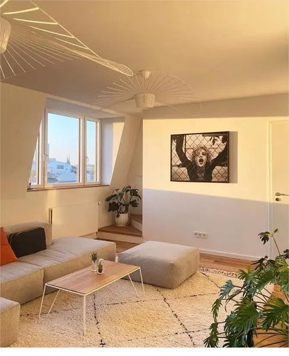 Italian Cross-Border Nordic Straw Hat Fabric Lamp — Modern Designer Art Lamp for Restaurant & Living Bedroom