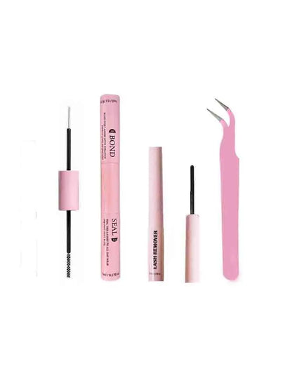 Lash Bond and Seal Kit – 10ml Strong Hold Individual Lash Glue, 5ml Remover, and Tweezers for Extensions