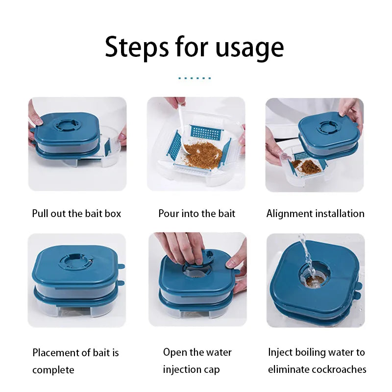 Cockroach Trap Box - Reusable Household Cockroach Catcher and Killer ...