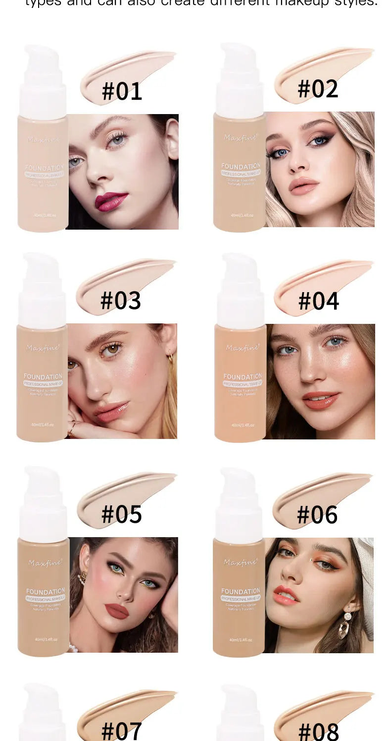 Liquid Foundation Concealer – Waterproof, Sweat-Resistant Professional Makeup Cosmetics