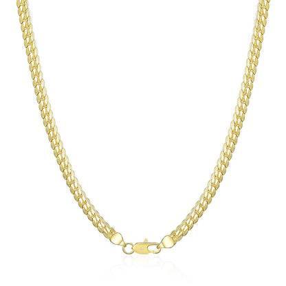 18K Gold/Silver 6mm Full Sideways Necklace – 8/18/20/24 Inch Chain for Women & Men, Fashion Wedding & Engagement Jewelry