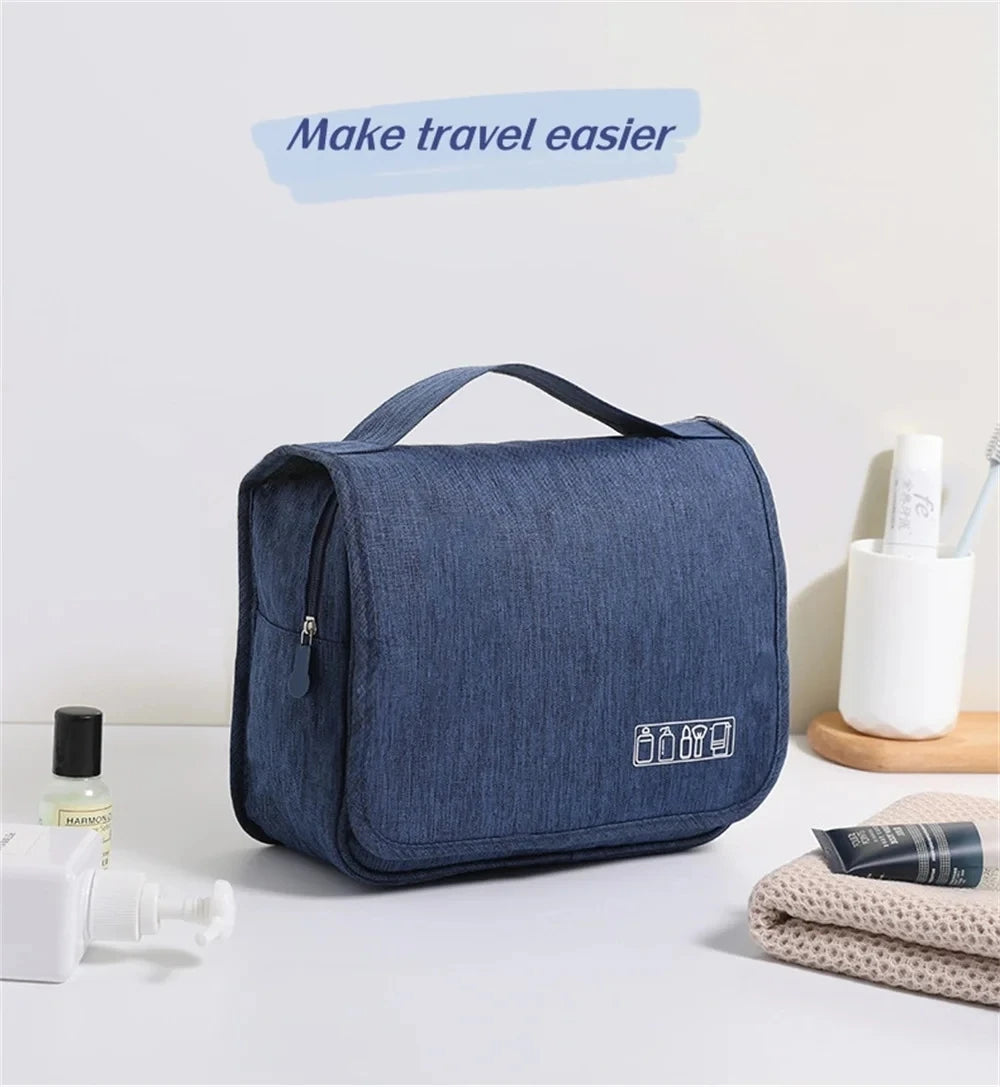 Foldable Toiletry Bag Organizer – Hanging Cosmetic & Makeup Case for Travel and Business