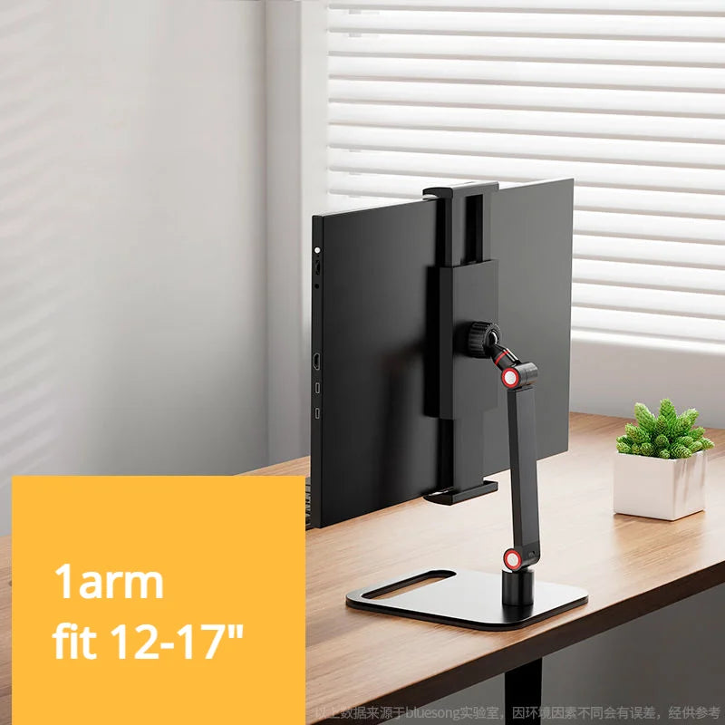 Universal Metal Stand: Portable Monitor Desk Holder for 16 Inch Displays - VESA Mount External Vertical Screen Expansion