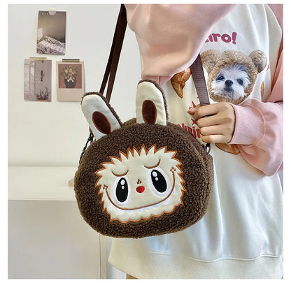 Labu Cartoon Crossbody Plush Bag – Kids Backpack & Shoulder Bag Doll Change Purse, Perfect Gift for Girls