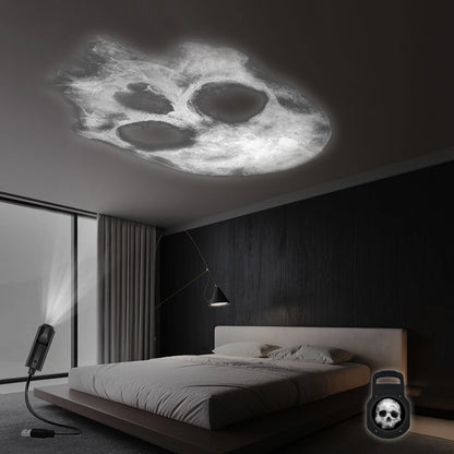 Skull Projection USB Night Light – Decorative LED Lighting Lamp