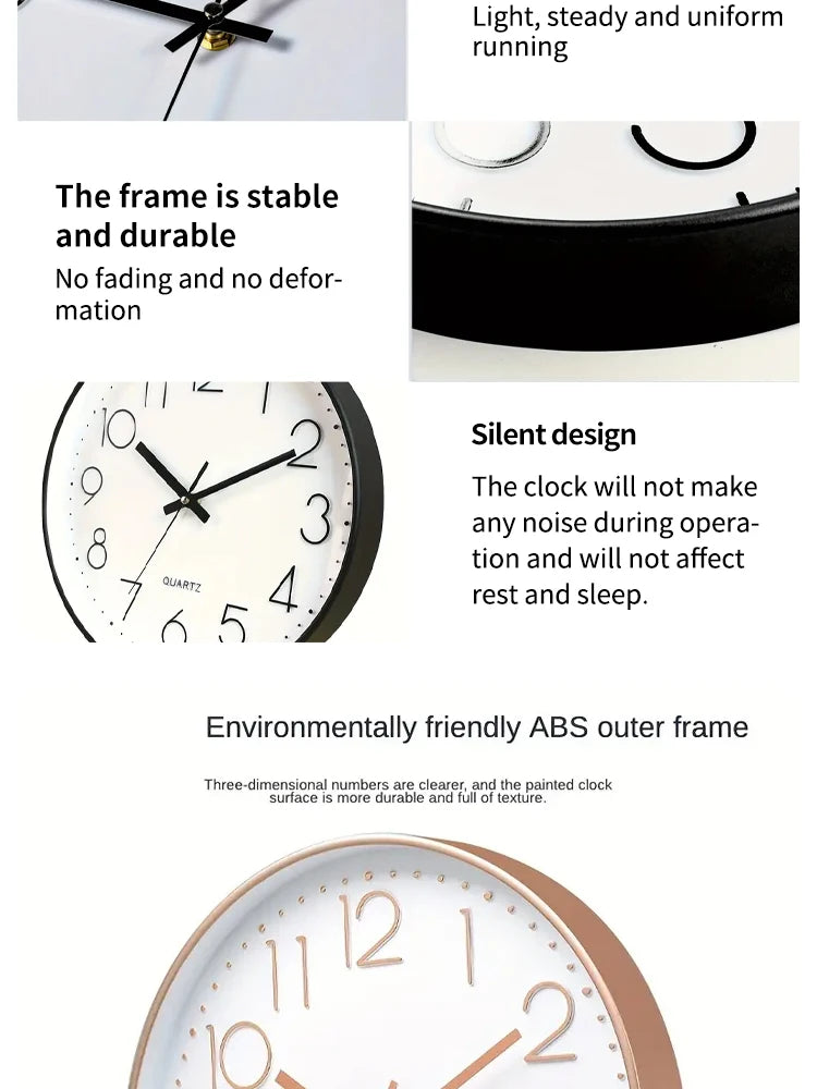 8-Inch Silent Digital Wall Clock – Minimalist Quartz Cubic Clock for Home Decoration