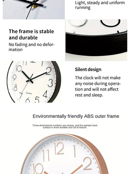 8-Inch Silent Digital Wall Clock – Minimalist Quartz Cubic Clock for Home Decoration