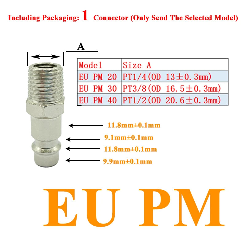 EU Air Hose Quick Release Coupling Fittings – European Standard Compressor Pneumatic Connector Accessories