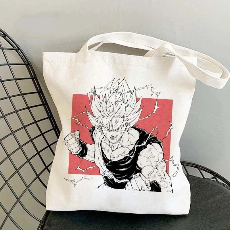Dragon Ball Anime Canvas Tote Bag – Large-Capacity Eco Shoulder Bag for Women & Students